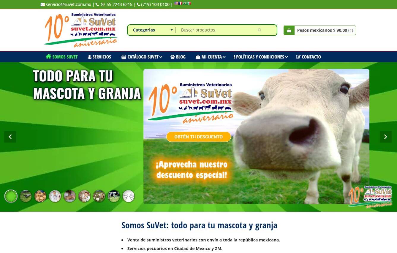 Portafolio Abix Websites: Suministros Veterinarios SuVet